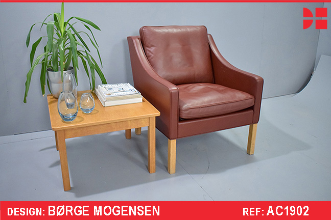 Vintage Borge Mogensen armchair model 2207 | Indian red leather