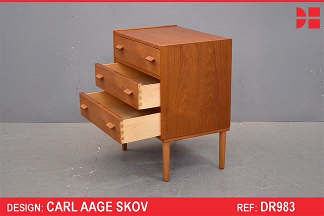 Small chest of 3 drawers in teak | Carl Aage Skov design