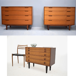 Vintage Danish chest of drawers and bureaus