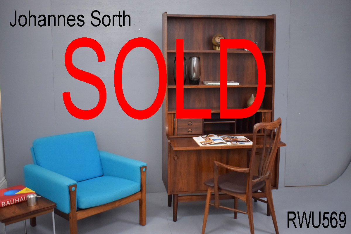 Vintage rosewood secretair wall unit | Johannes Sorth design 