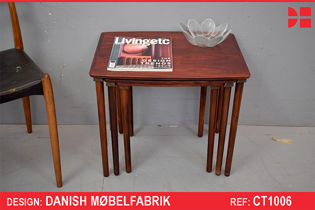 Nest of tables in vintage rosewood by Danish Mobelfabrik