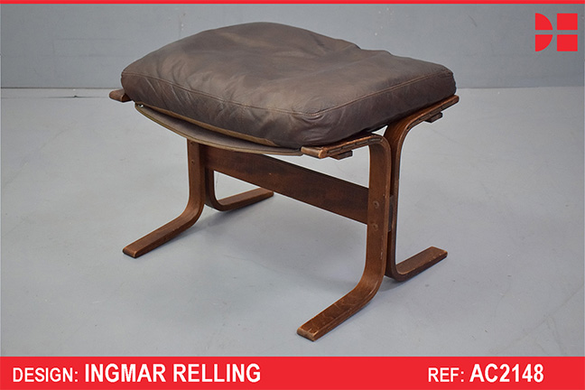 Beech frame 'Siesta' footstool designed by Ingmar Relling