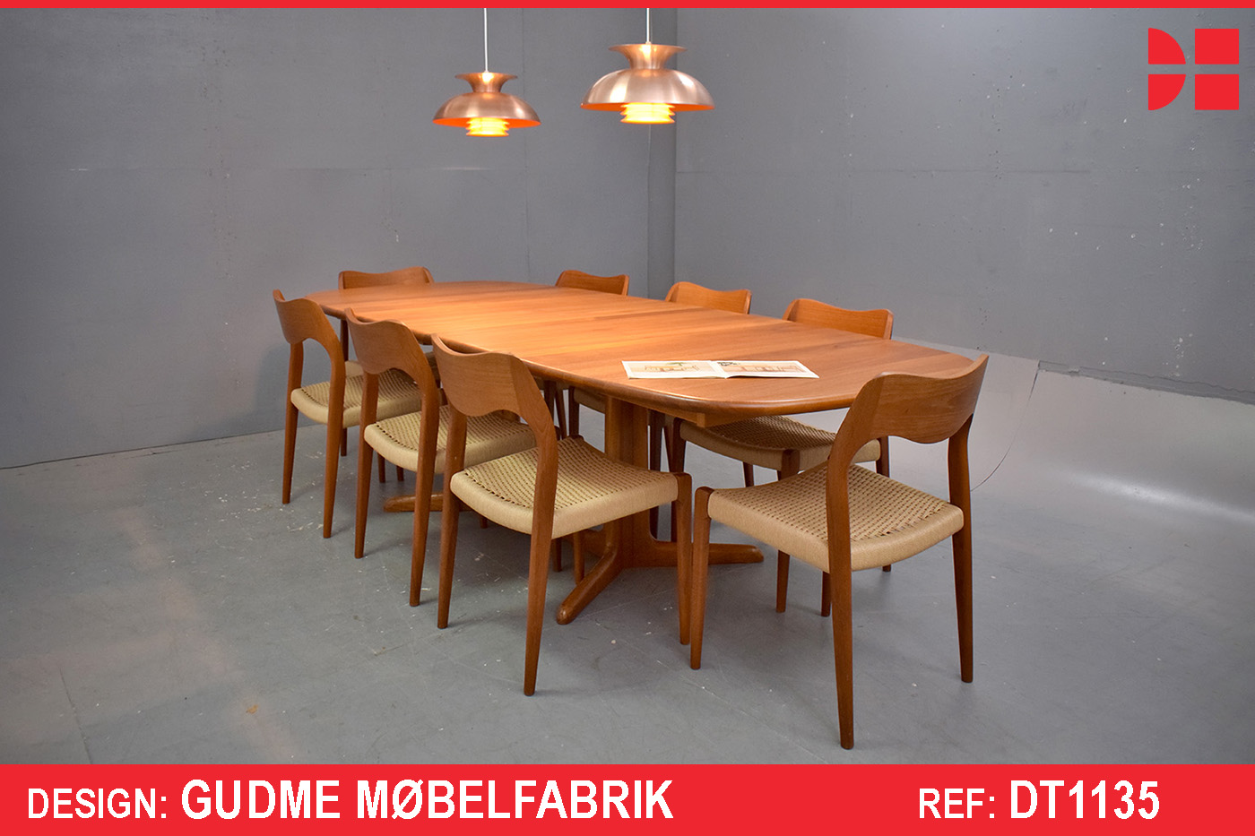 Model 157 Solid teak dining table by Gudme Mobelfabrik