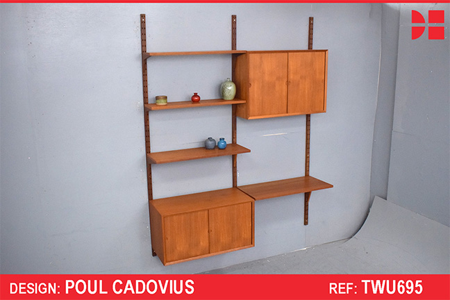 2-bay modular CADO system in vintage teak | Poul Cadovius