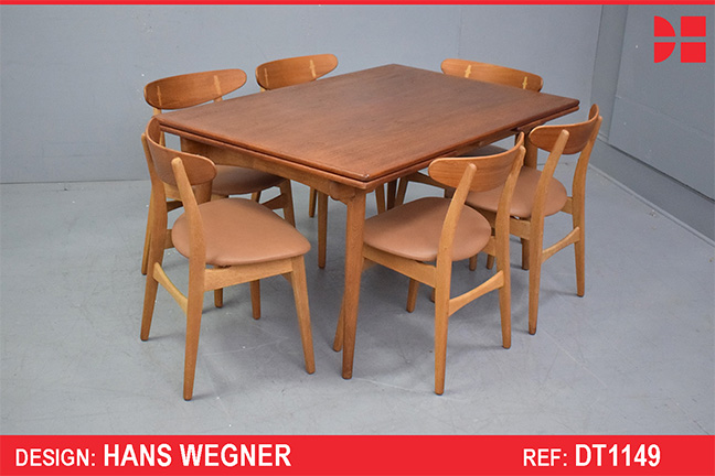 Vintage teak and oak dining table | Model AT312 by Hans Wegner