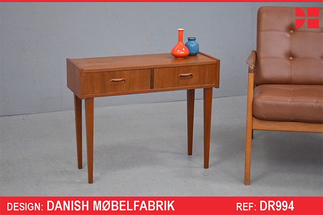 Vintage teak 2 drawer hall chest | Danish Mobelfabrik