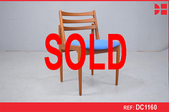 Vintage teak dining chair with ladder back