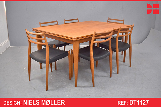 Niels Moller design dining table in vintage teak