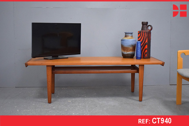 Large vintage teak lounge table | Visible mortice joins