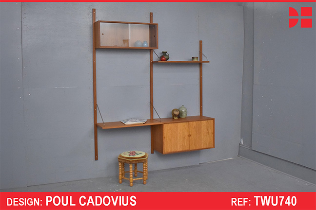 Vintage teak 2 bay ROYAL system by Poul Cadovius